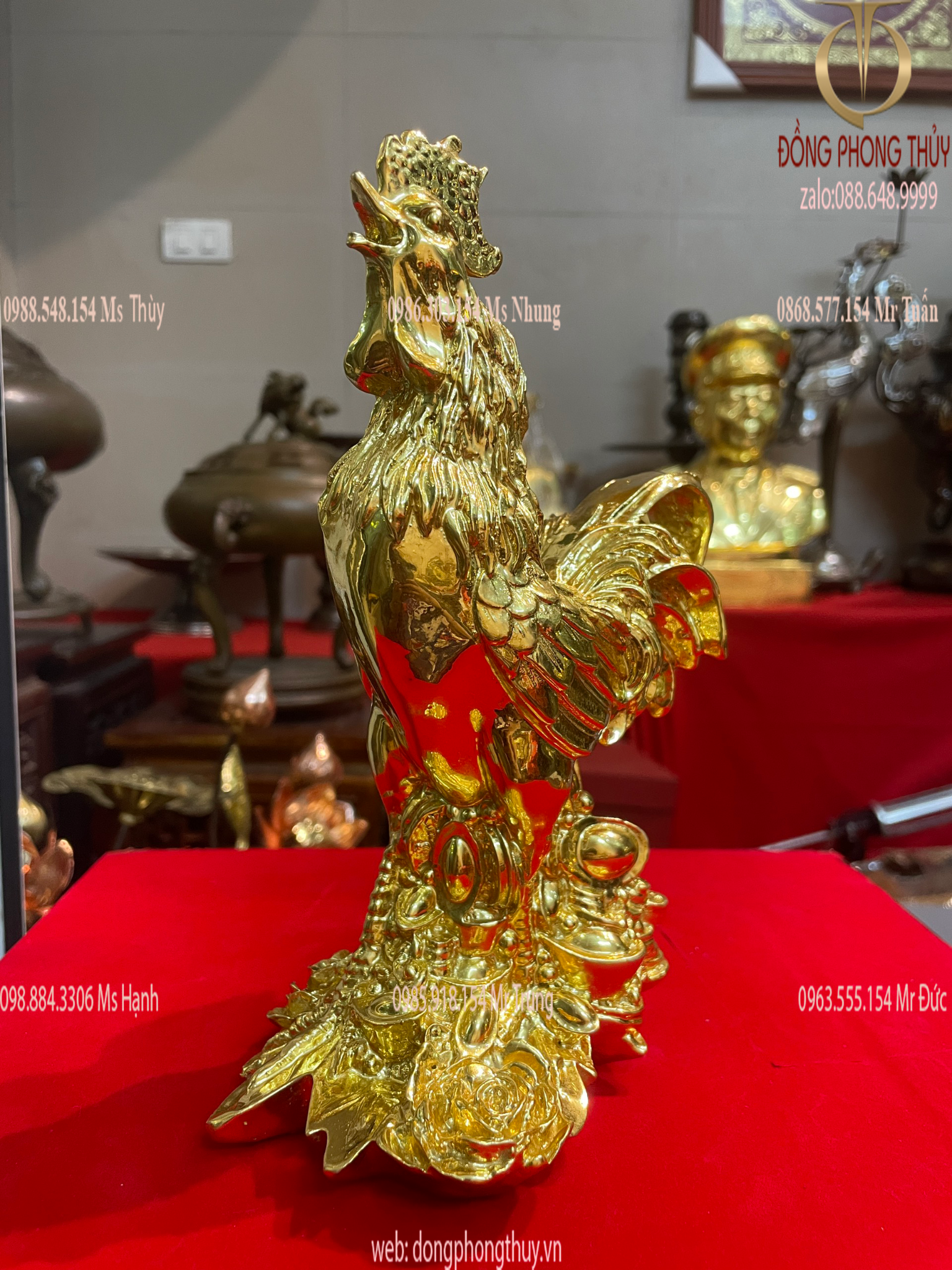 Tượng hà hoa hồng dát vàng 24k