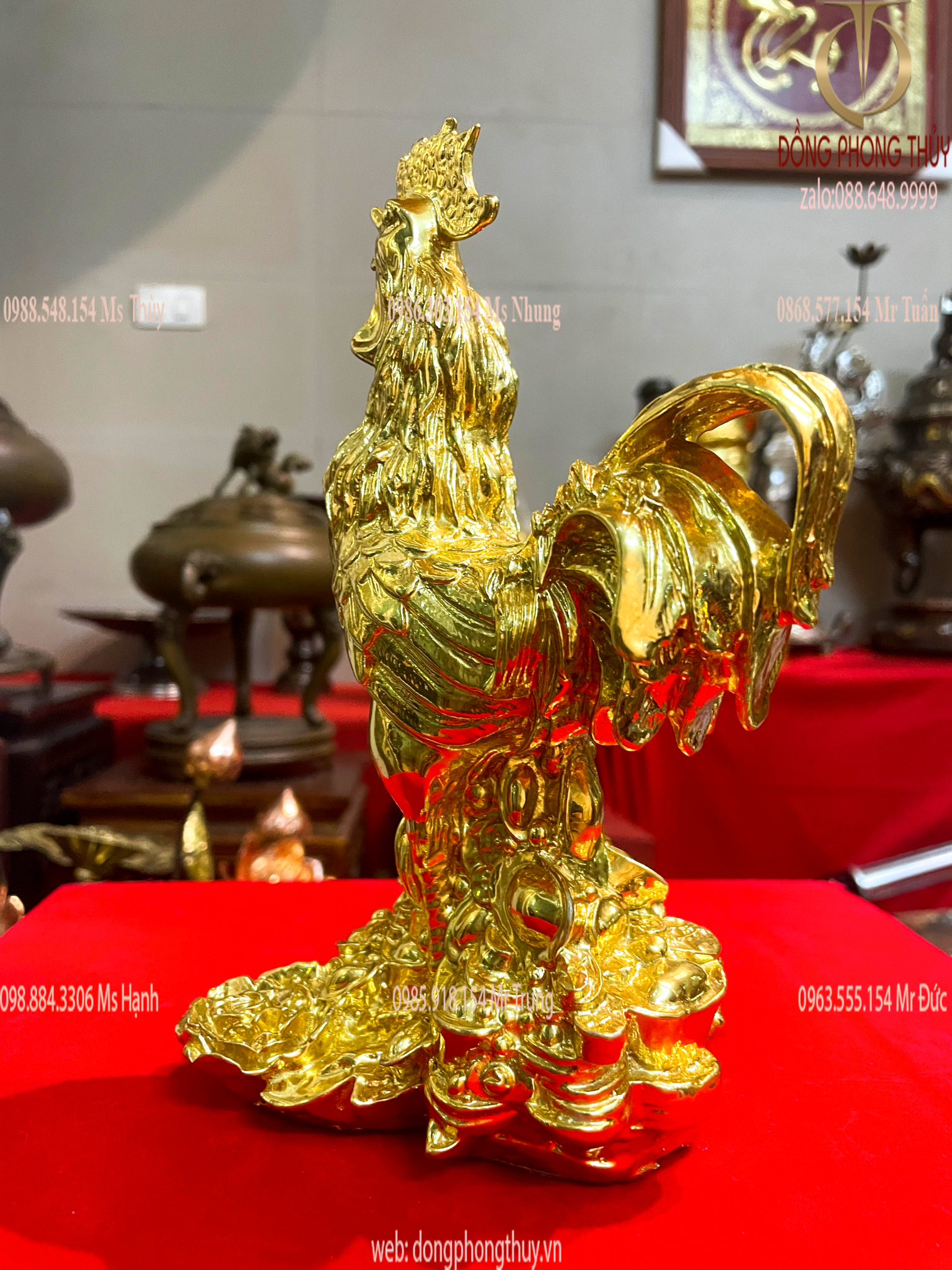 Tượng hà hoa hồng dát vàng 24k