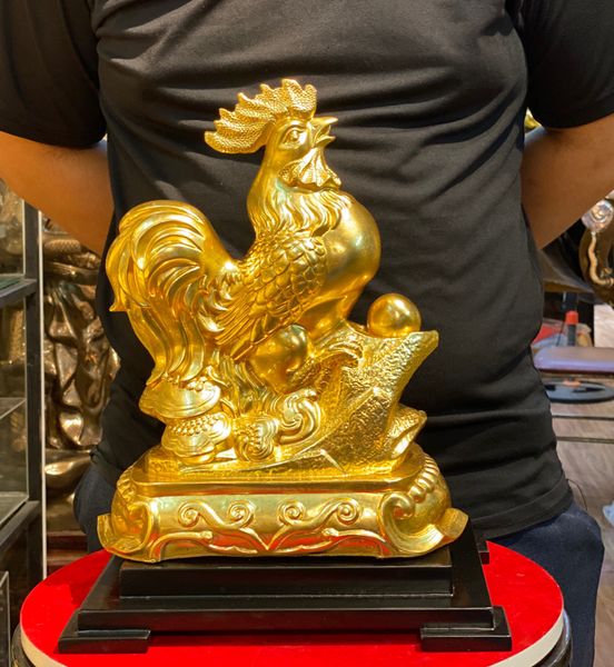 Tượng gà dát vàng 24k