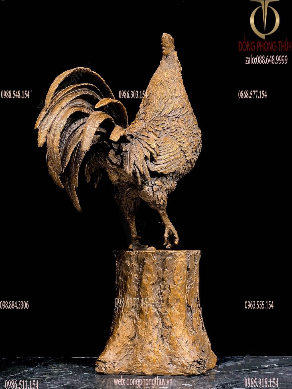 Tượng gà phong thủy bằng đồng