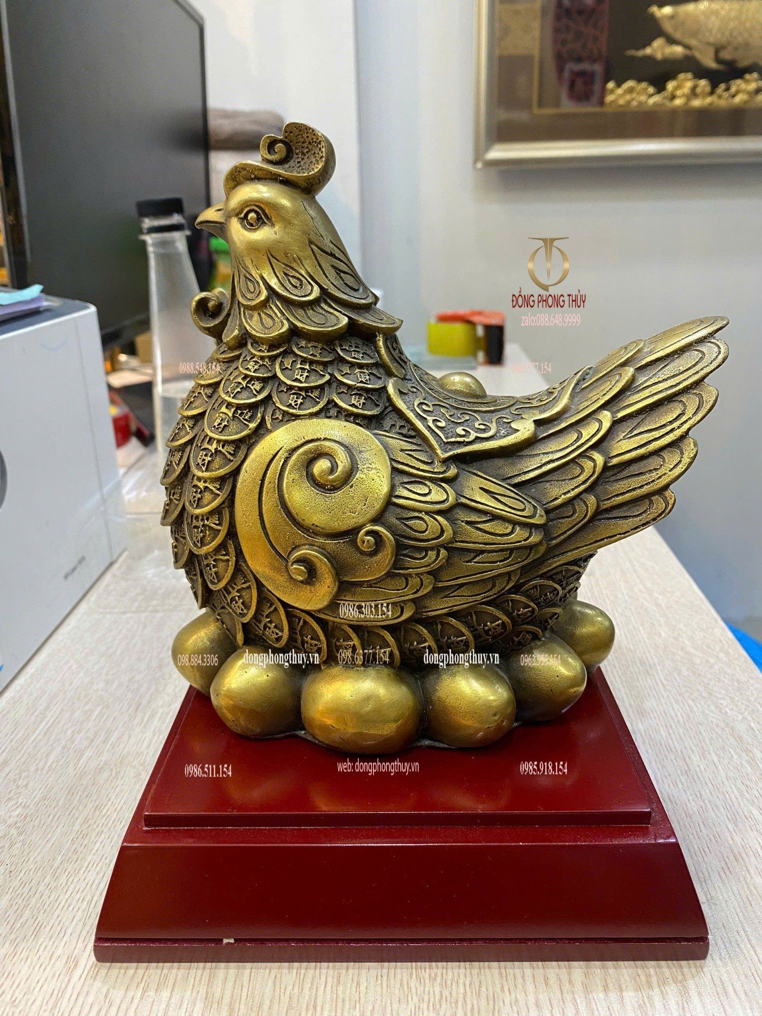 Tượng gà bằng đồng