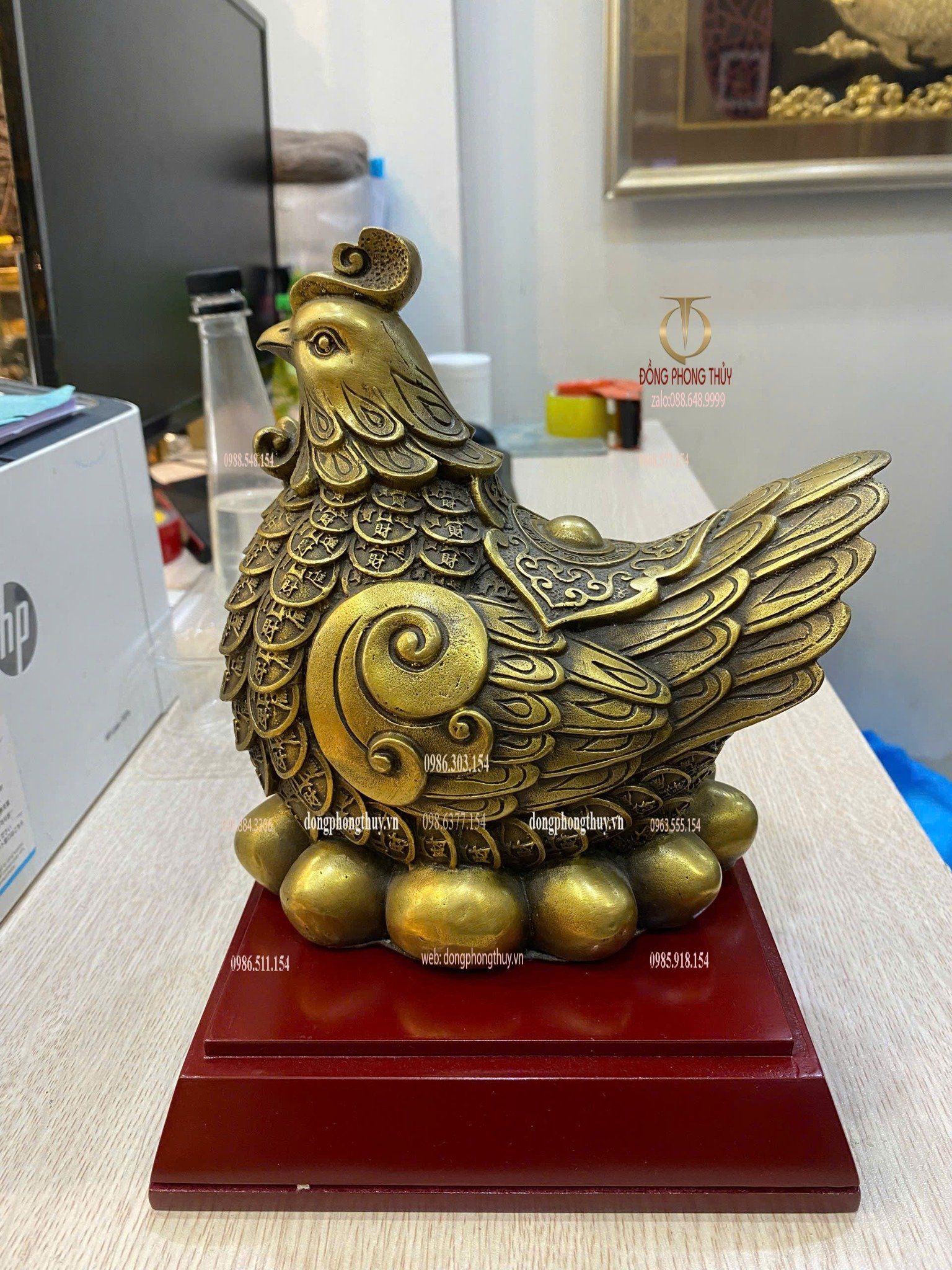Tượng gà bằng đồng