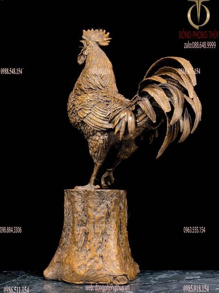 Tượng gà phong thủy bằng đồng