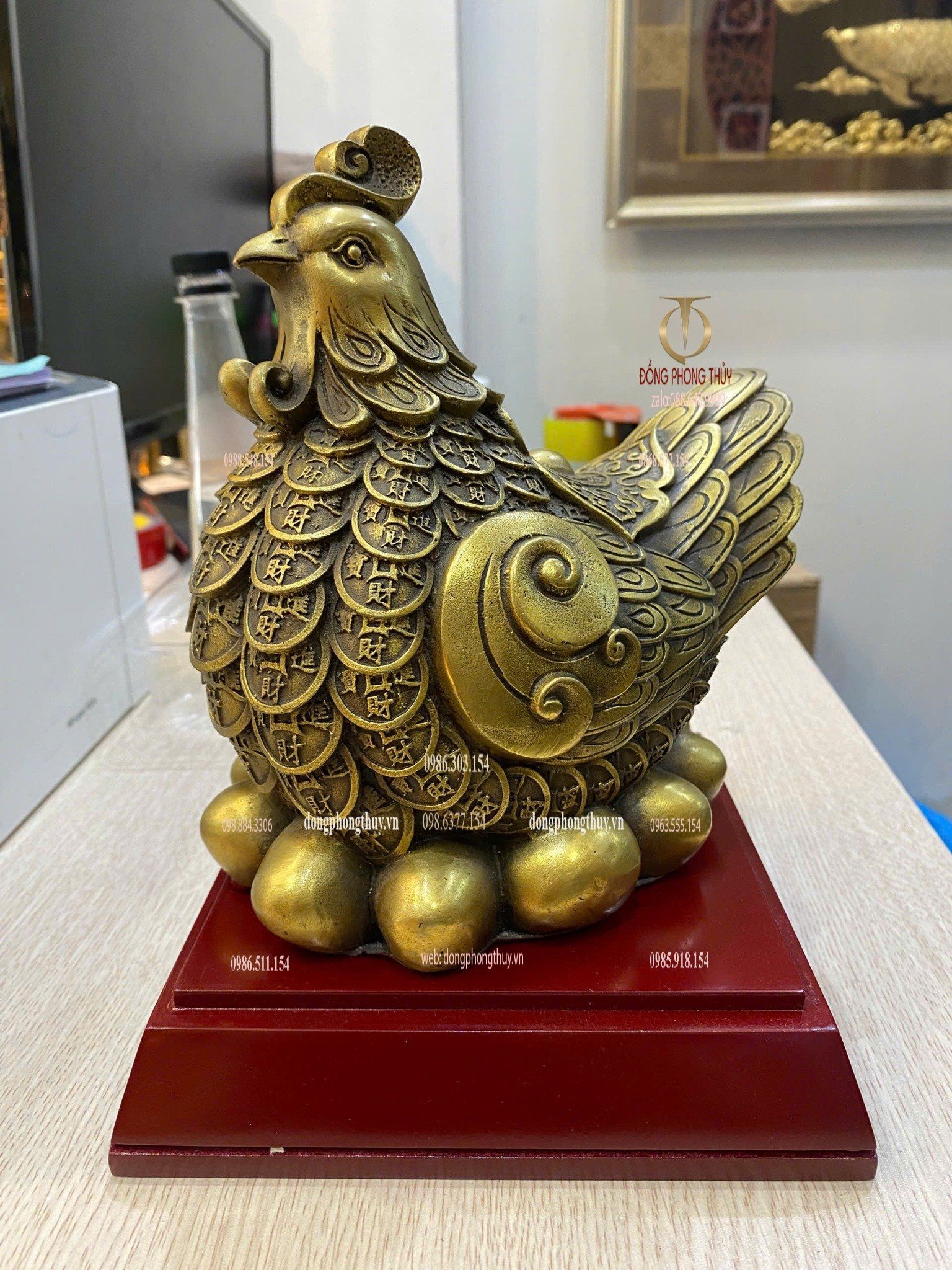 Tượng gà bằng đồng