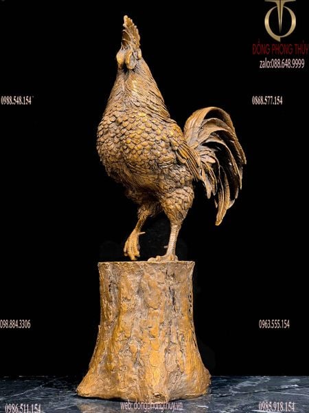 Tượng gà phong thủy bằng đồng