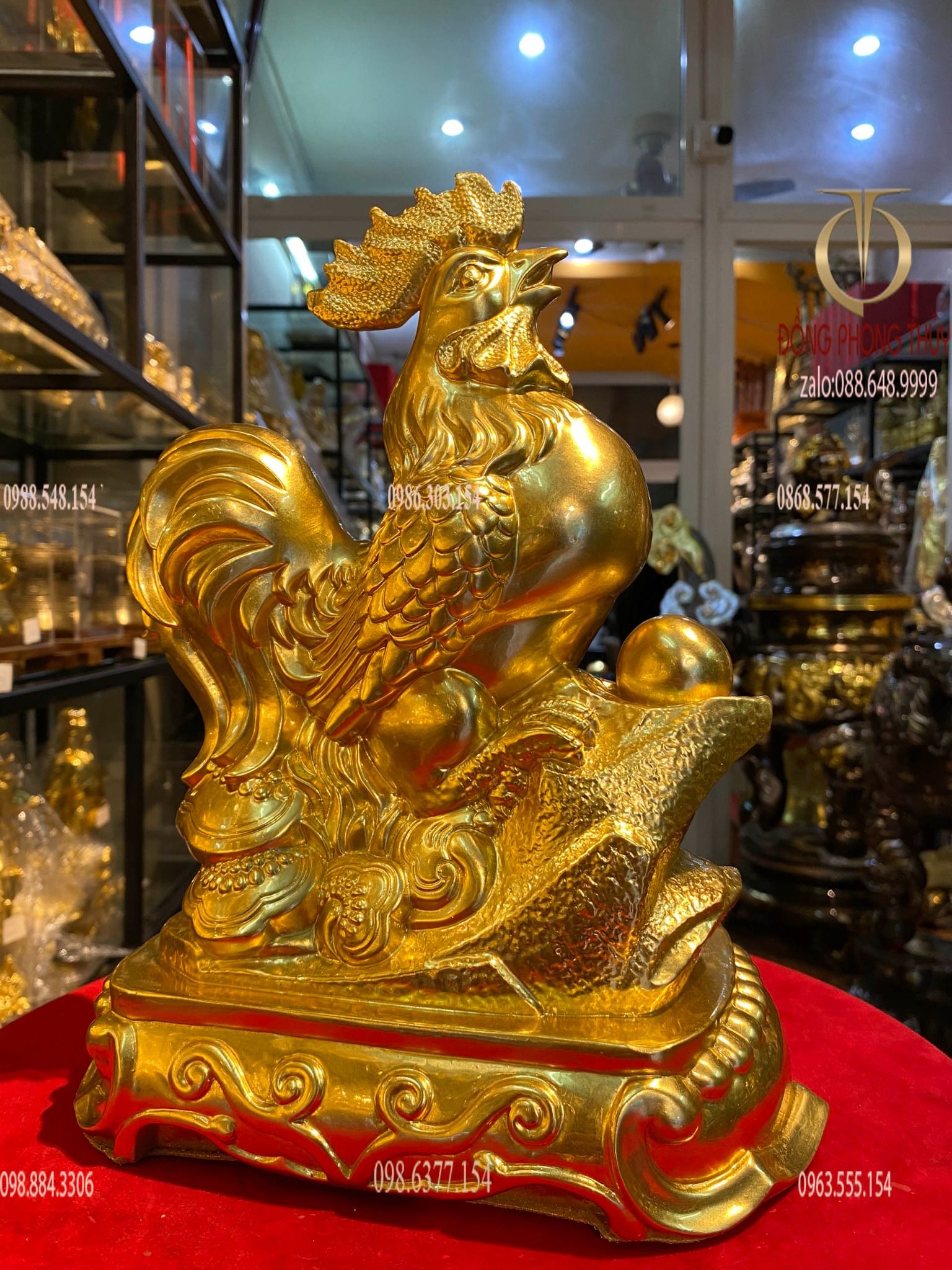 Tượng gà dát vàng 24k