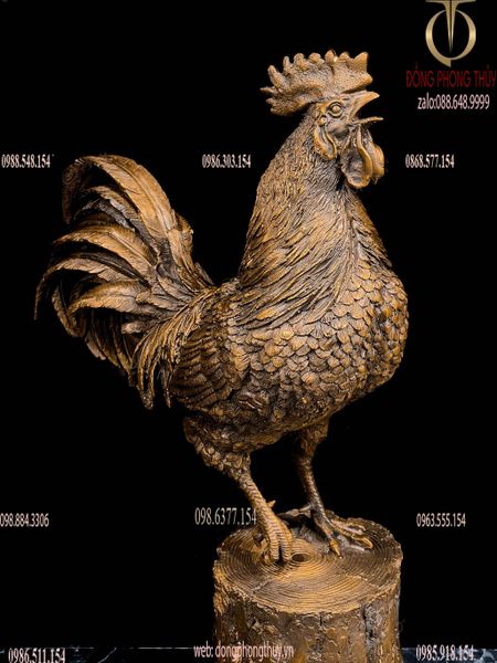 Tượng gà phong thủy bằng đồng