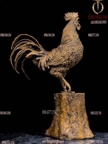 Tượng gà phong thủy bằng đồng
