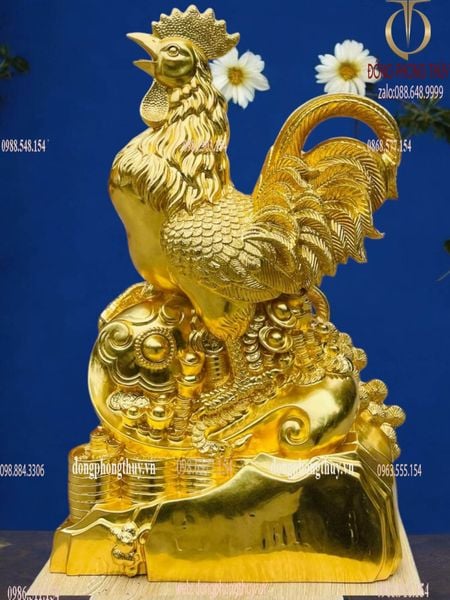 Tượng gà dát vàng 24k