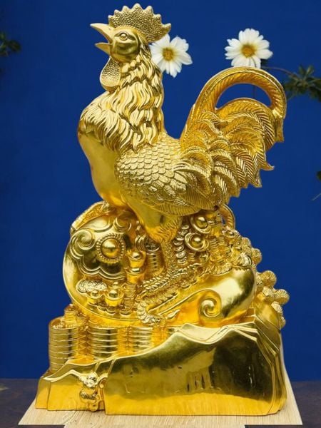 Tượng gà dát vàng 24k