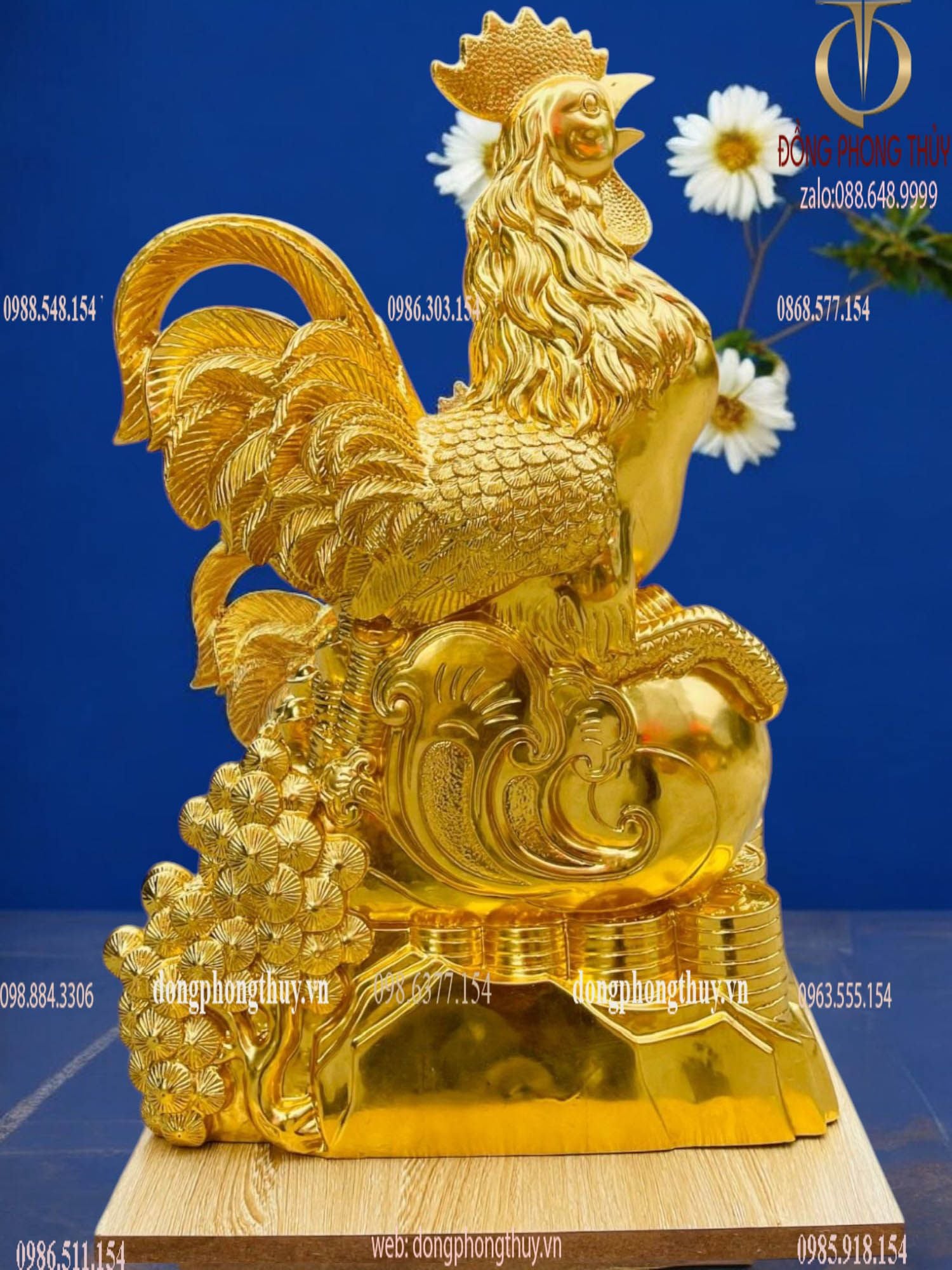Tượng gà dát vàng 24k