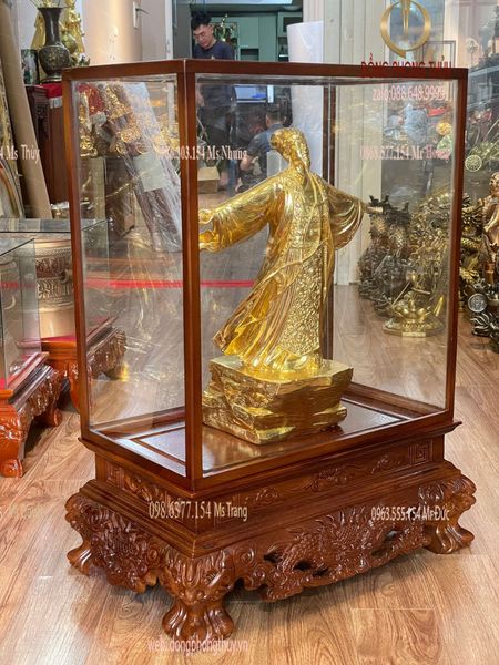 Tượng Gia Cát Lượng Dát Vàng 24k Cao 45