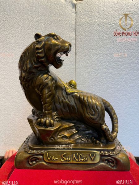 Tượng hổ bằng đồng vạn sự như ý cao 27 nặng 5kg