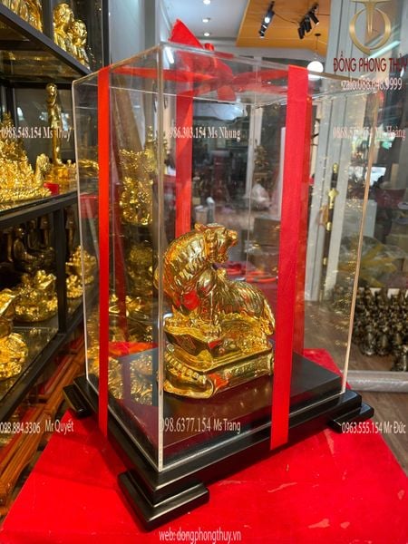 Tượng Hổ phong thủy thếp vàng 24k