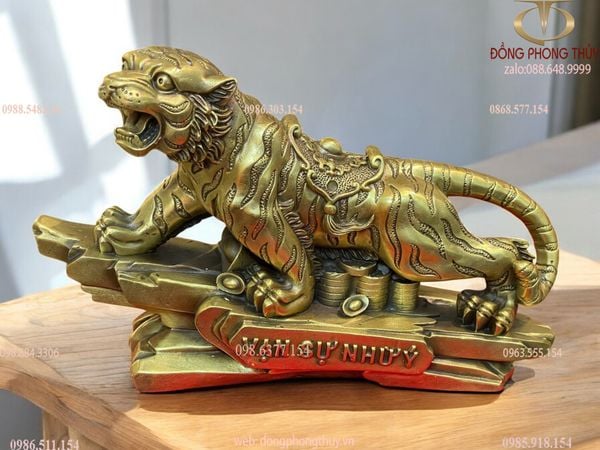 tượng hổ phong thủy đá vạn sự như ý bằng đồng