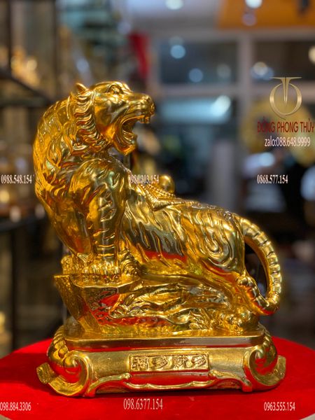 Quà tặng mạ vàng: Tượng Hổ dát vàng 24k