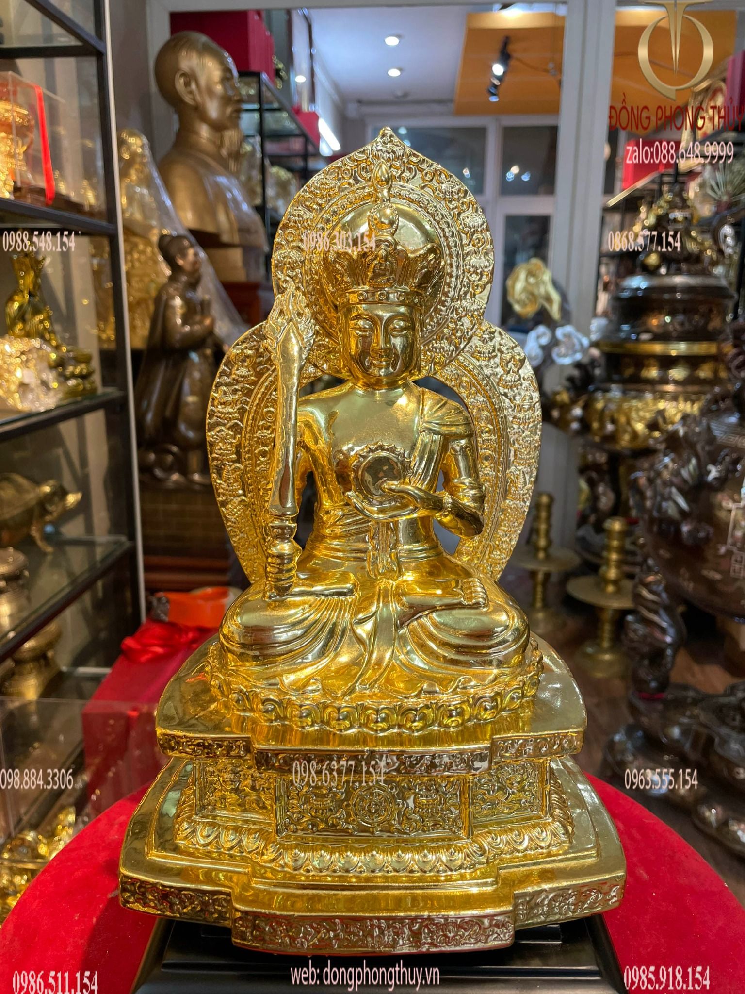 Tượng Hư Không Tạng Bồ Tát dát vàng 24k