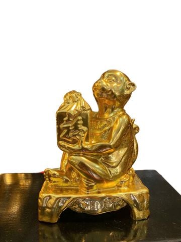 Tượng khỉ bằng đồng dát vàng 24k