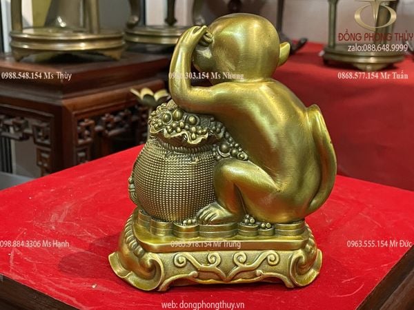 tượng khỉ phong thủy đồng tiền vạn sự như ý