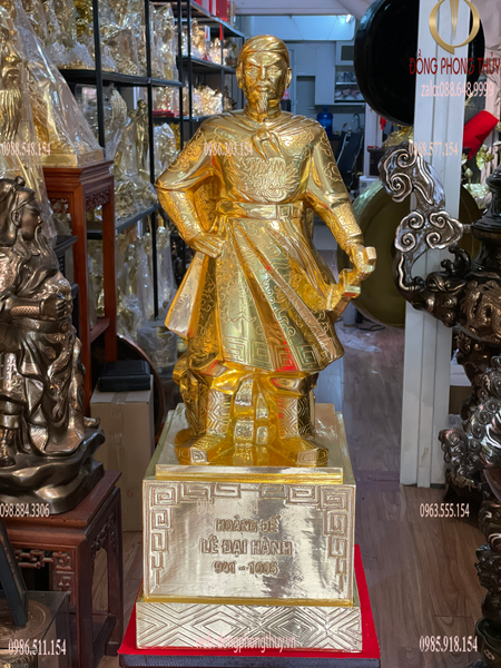 Tượng lê đại hành bằng đồng dát vàng 24k