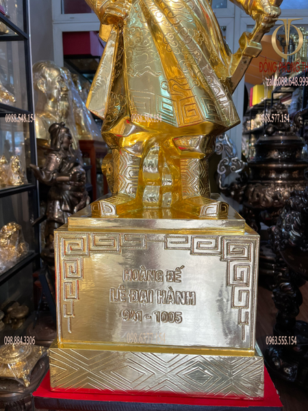 Tượng lê đại hành bằng đồng dát vàng 24k