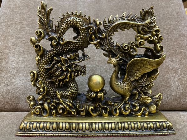 Tượng long phụng sum vầy bằng đồng