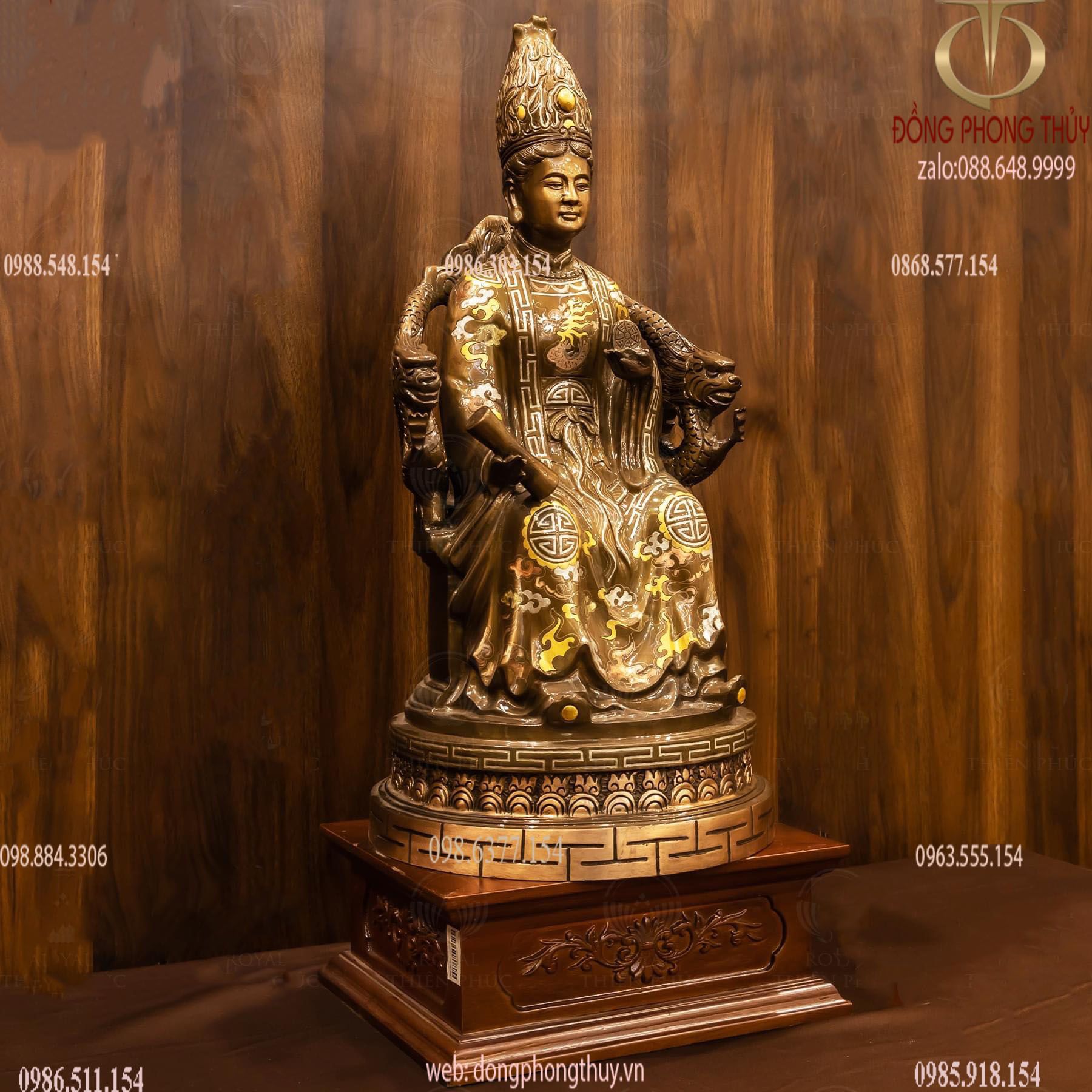 Tượng mẫu Cửu Trùng Thiên bằng đồng khảm tam khí