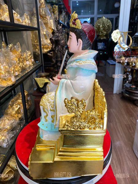 Tượng mẹ cửu thiên huyền nữ bằng đồng đỏ vẽ màu.