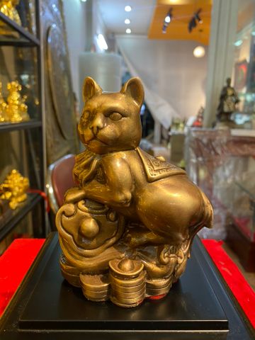 Tượng mèo như ý cao 14cm