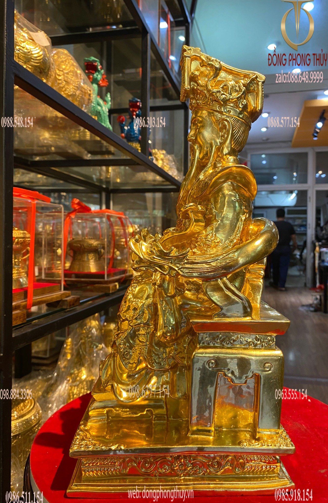 Tượng Ngọc Hoàng dát vàng 24k bằng đồng thau
