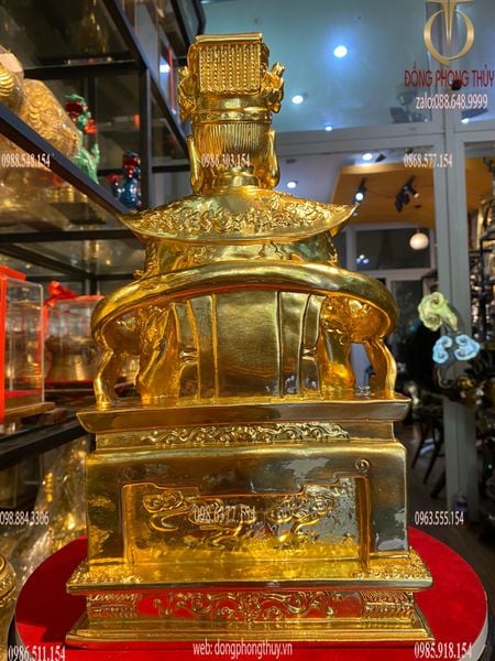Tượng Ngọc Hoàng dát vàng 24k bằng đồng thau
