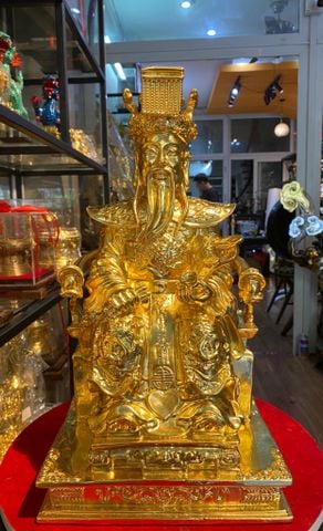 Tượng Ngọc Hoàng dát vàng 24k bằng đồng thau