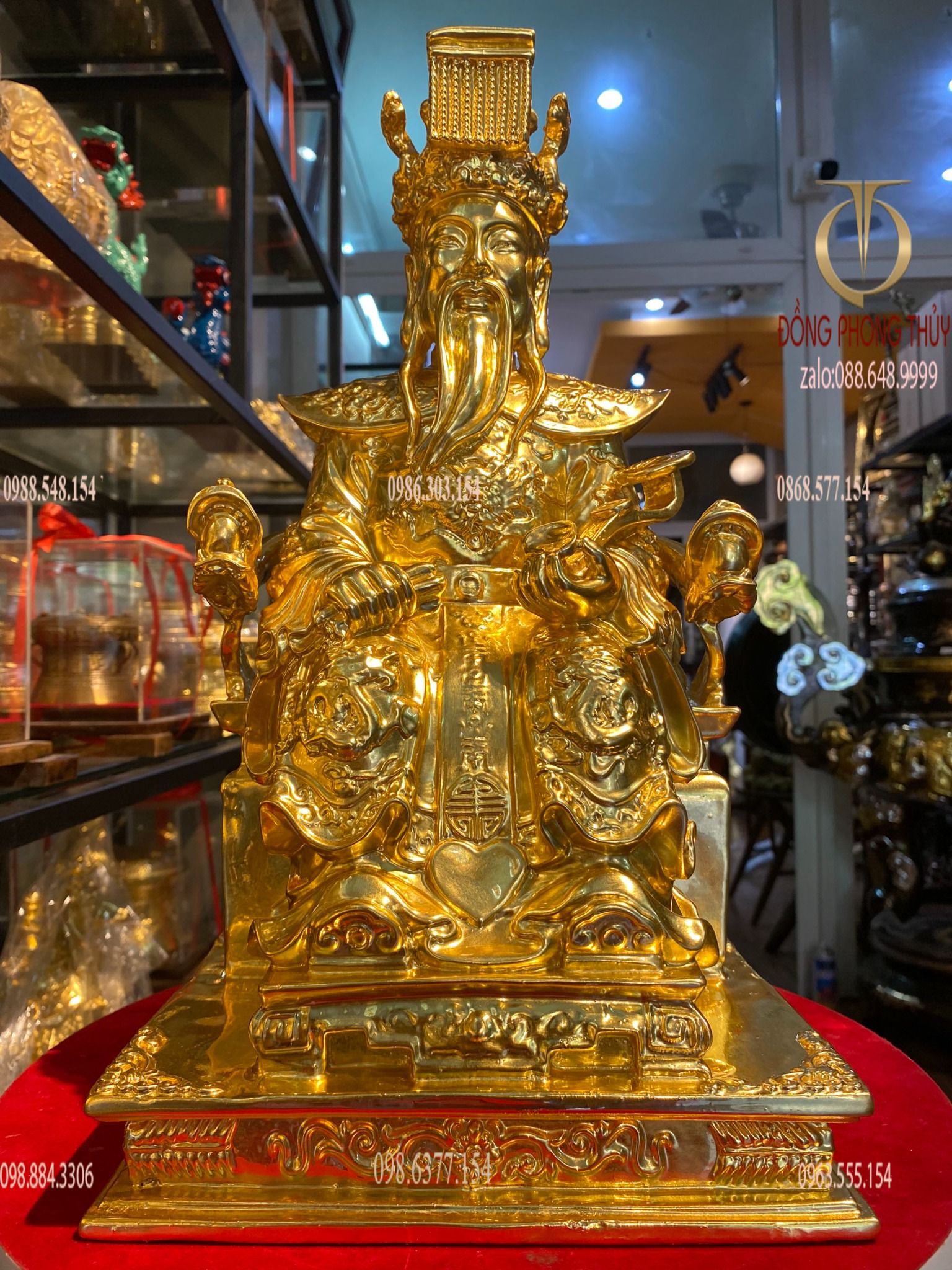 Tượng Ngọc Hoàng dát vàng 24k bằng đồng thau