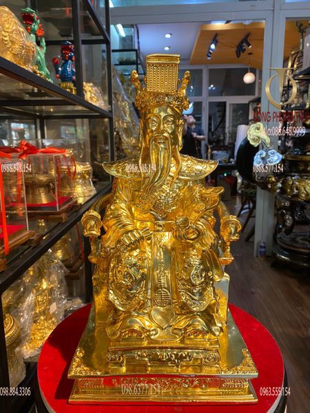 Tượng Ngọc Hoàng dát vàng 24k bằng đồng thau