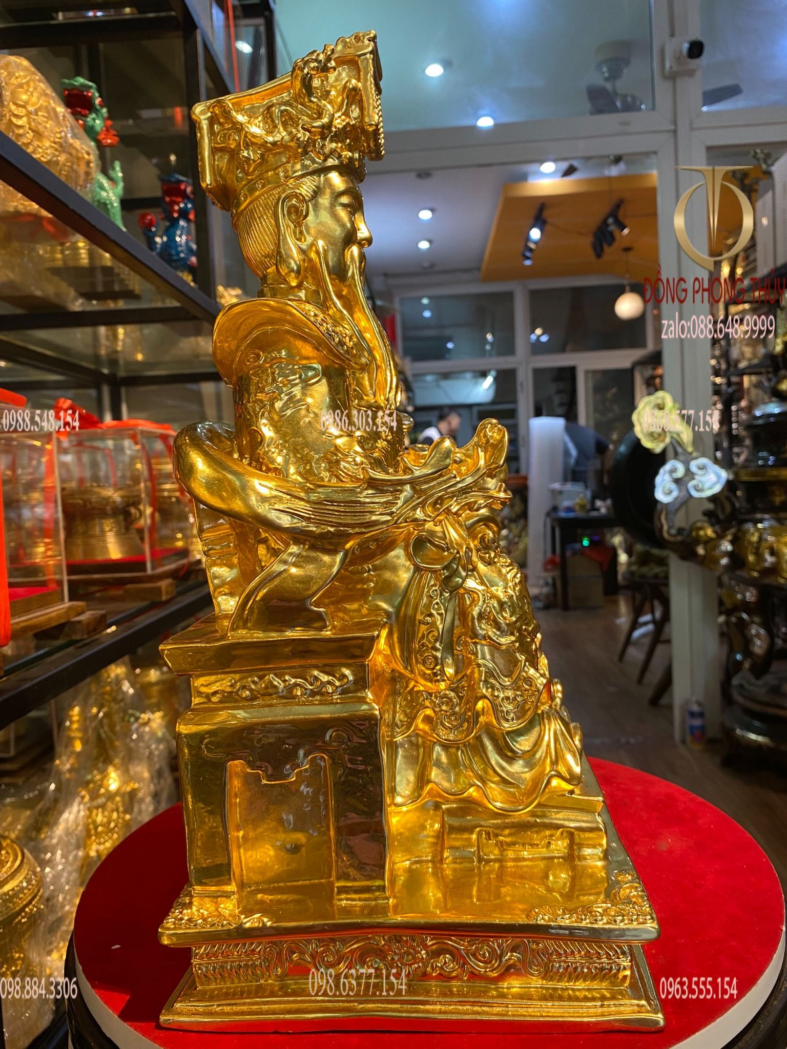 Tượng Ngọc Hoàng dát vàng 24k bằng đồng thau