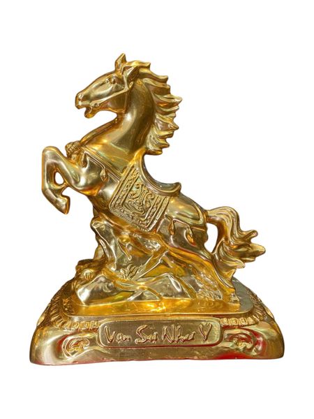 Tượng ngựa mạ vàng bằng đồng dát vàng 24k