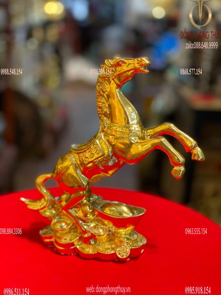 Tượng ngựa mạ vàng cao 21cm nặng 1kg  dát vàng 24k
