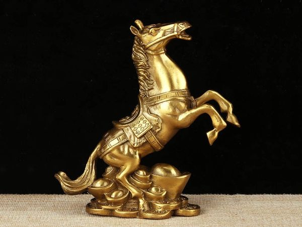 Tượng ngựa phong thủy bằng đồng cao 14cm