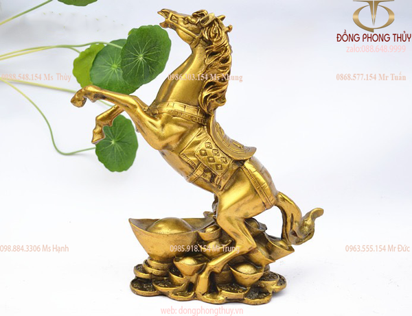 Tượng ngựa phong thủy bằng đồng cao 14cm