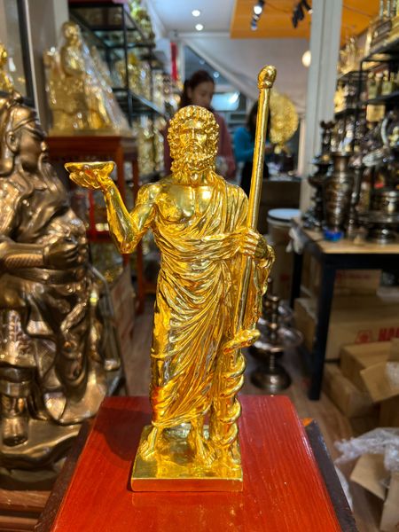tượng ông tổ ngành y hippocrates bằng đồng dát vàng 24k