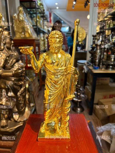 tượng ông tổ ngành y hippocrates bằng đồng dát vàng 24k