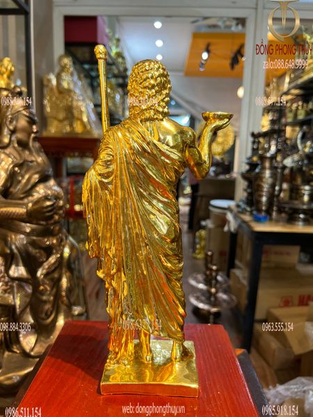 tượng ông tổ ngành y hippocrates bằng đồng dát vàng 24k