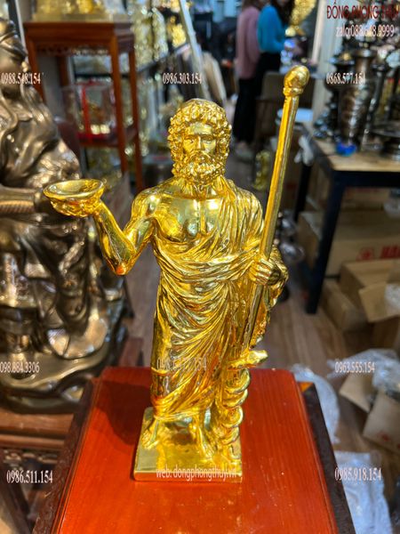 tượng ông tổ ngành y hippocrates bằng đồng dát vàng 24k