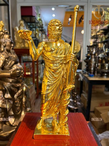 tượng ông tổ ngành y hippocrates bằng đồng dát vàng 24k