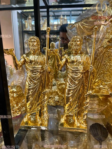 tượng ông tổ ngành y hippocrates bằng đồng dát vàng 24k