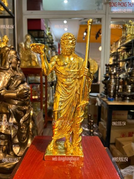 tượng ông tổ ngành y hippocrates bằng đồng dát vàng 24k