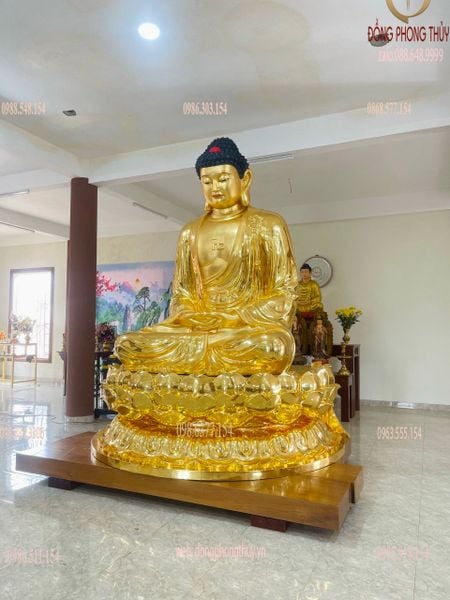 Tượng phật A Di Đà 3m6 bằng đồng dát vàng 24k