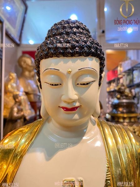 Tượng phật a di đà 50cm 18kg bằng đồng dát vàng