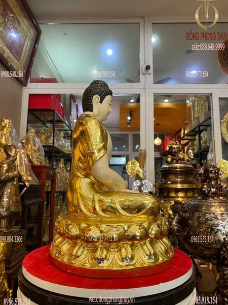 Tượng Phật A Di Đà dát vàng cao cấp 40cm