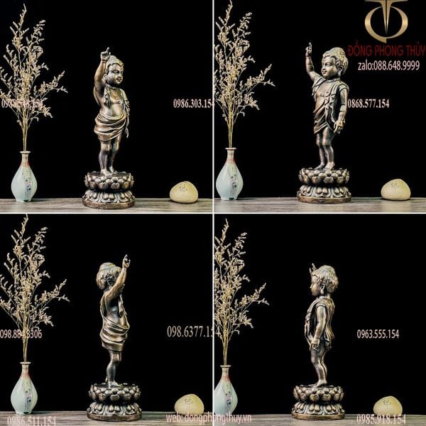 Tượng đản sanh 30cm bằng đồng